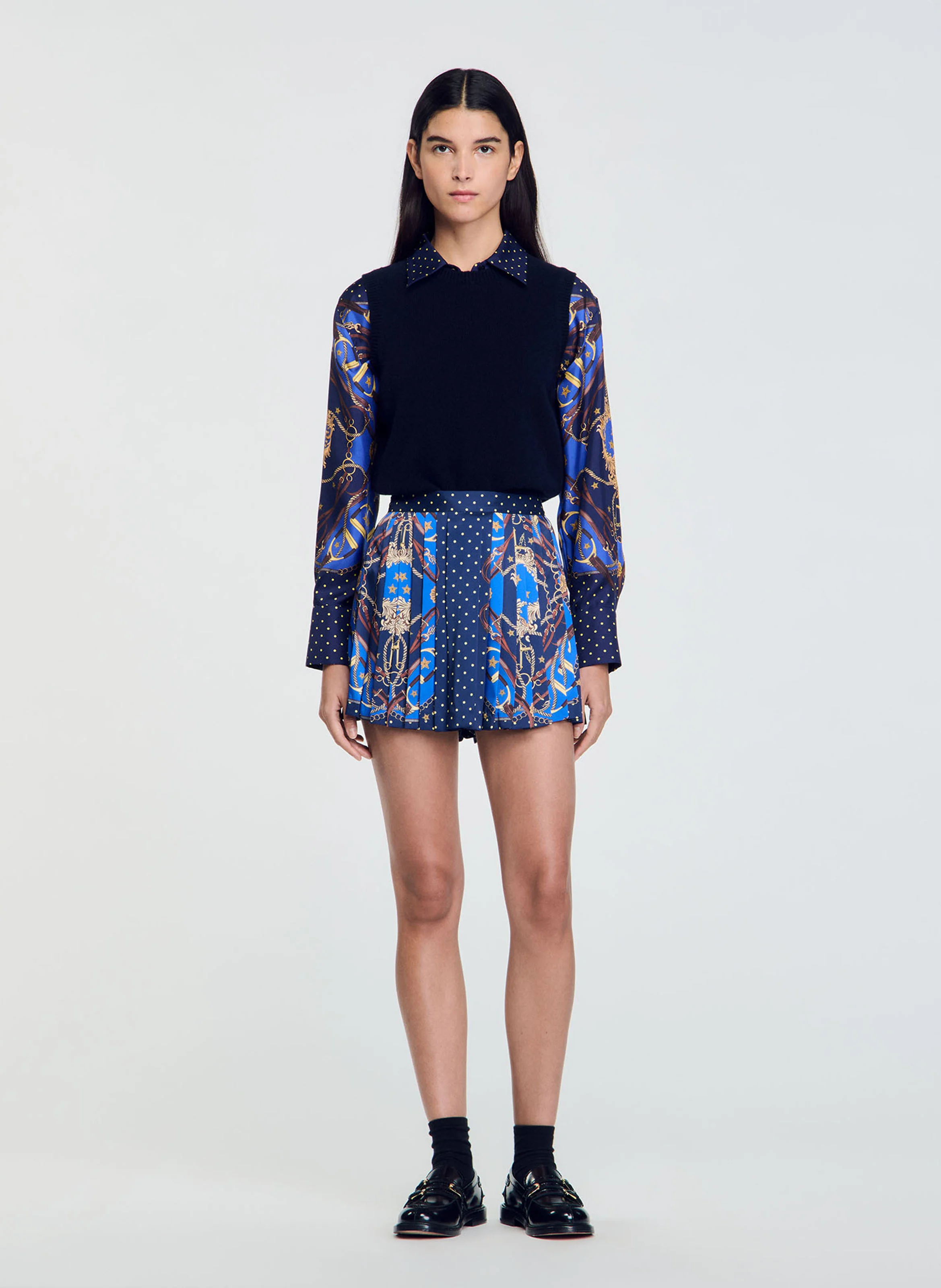 Short jupe plissé | Multicolore