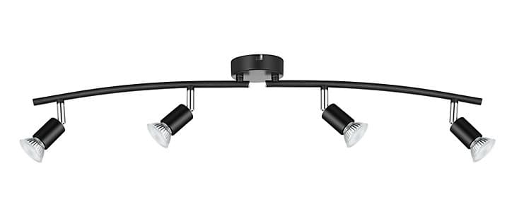 Réglette spot 4 lumières GU10 7W Sasha noir mat L.78 x L.9 x H.14.5 cm