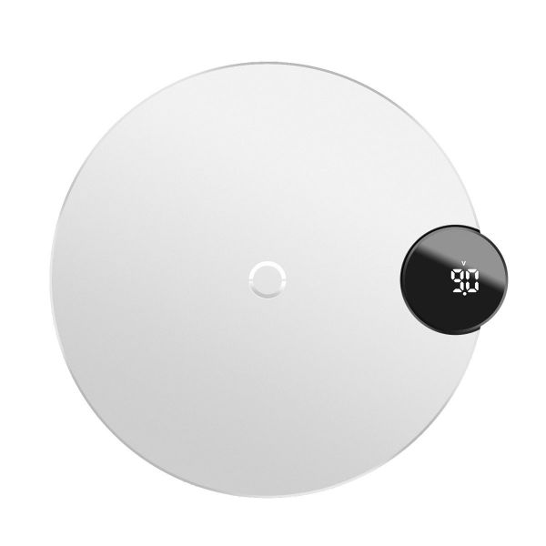 Baseus Carregador Wireless Digital Led Branco - Mi020700