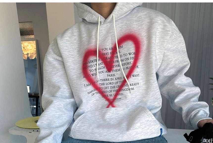 SeoulPop - Losse hoodie met hartprint en letters