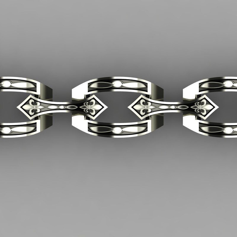 Bracelet Homme Argent Structure Tribal Maille Chaine