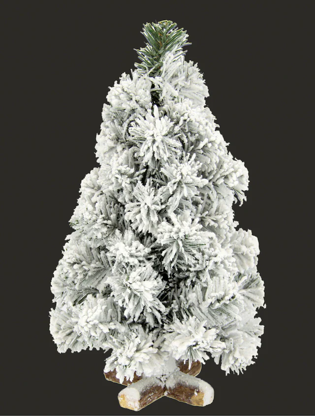I.GE.A. Dekobaum »Weihnachtsdeko, Weihnachtsbaum« Tannenbaum auf Holzfuss mit Kunstschnee 38 cm