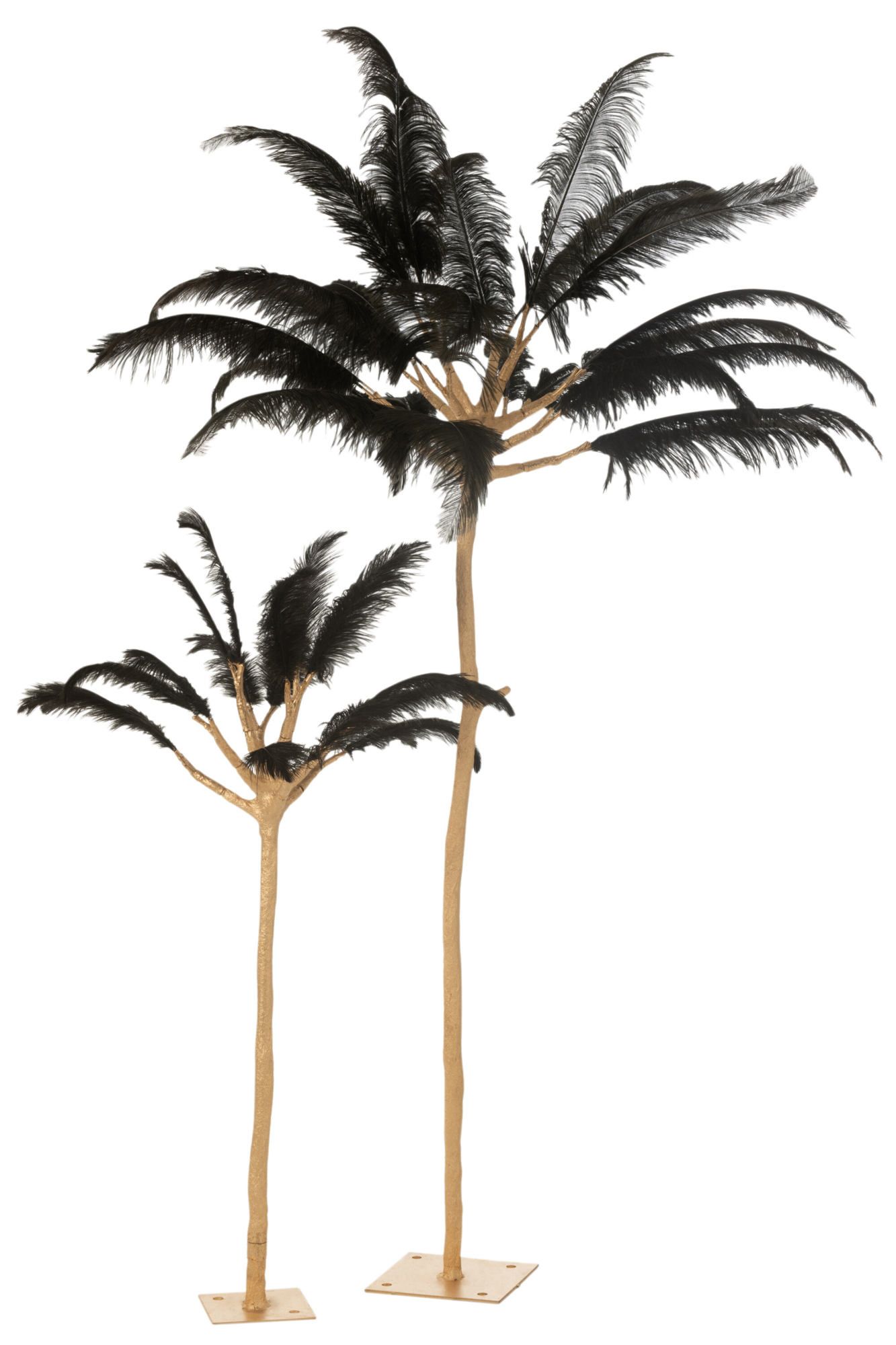 Kunstboom Pluimen metaal goud/zwart large
