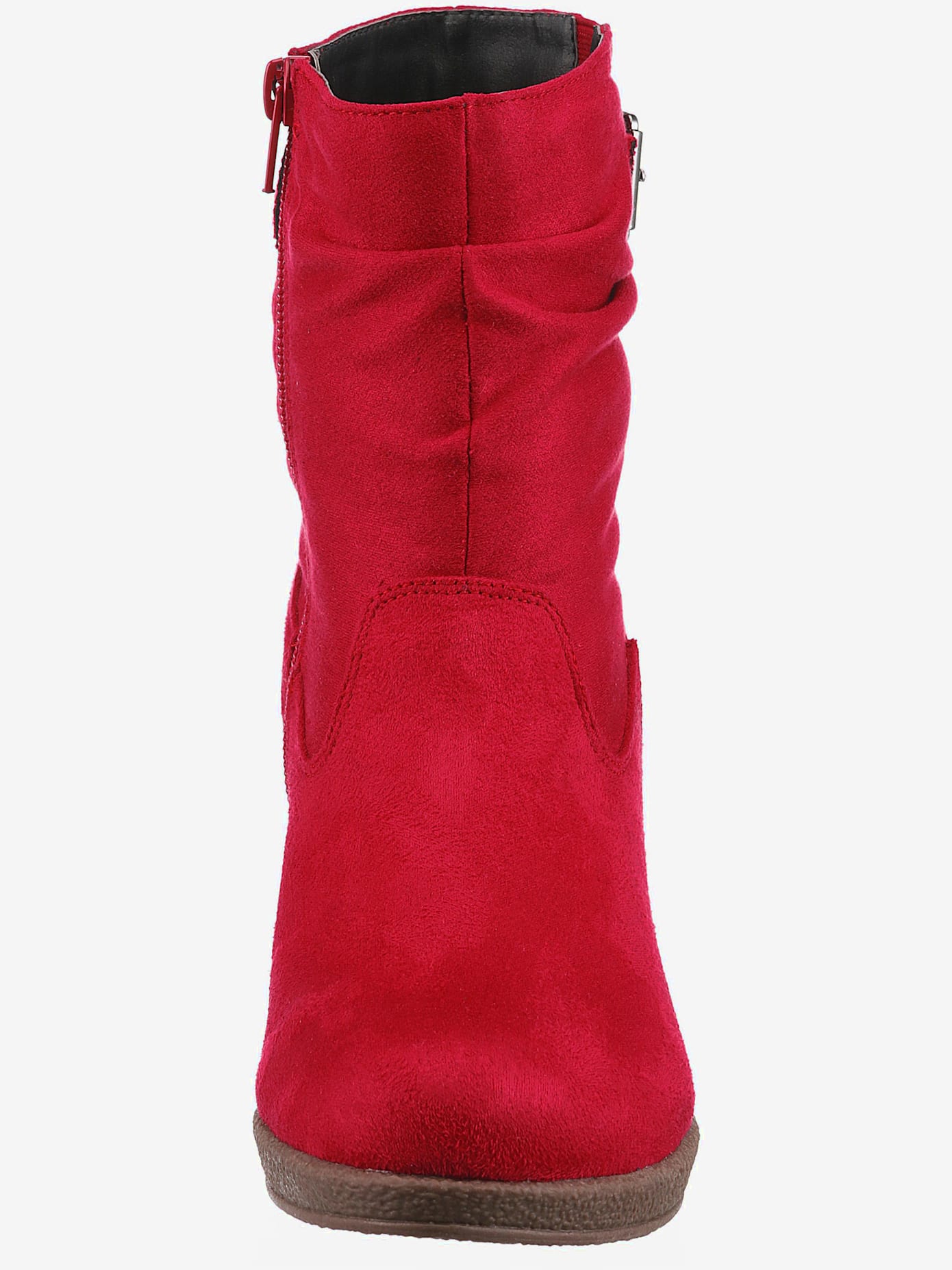 Bottines compensées classiques, textile doux, imitation cuir velours