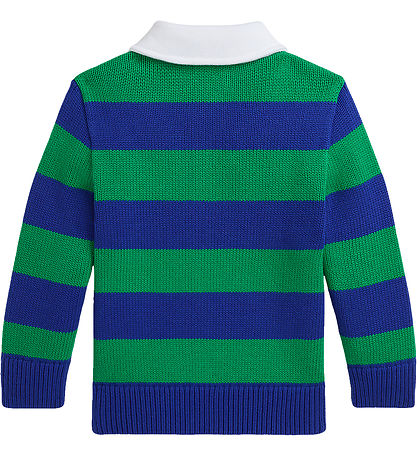 Polo Ralph Lauren Bluse - Strik -  Grøn/Bl?stribet