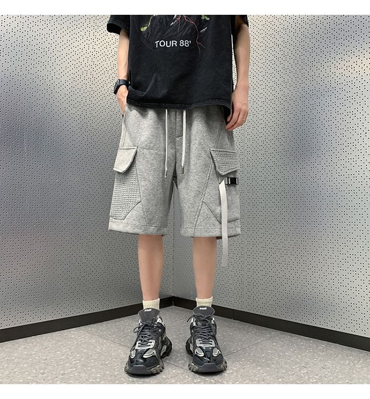 emeisa - Effen cargoshorts met trekkoordtaille