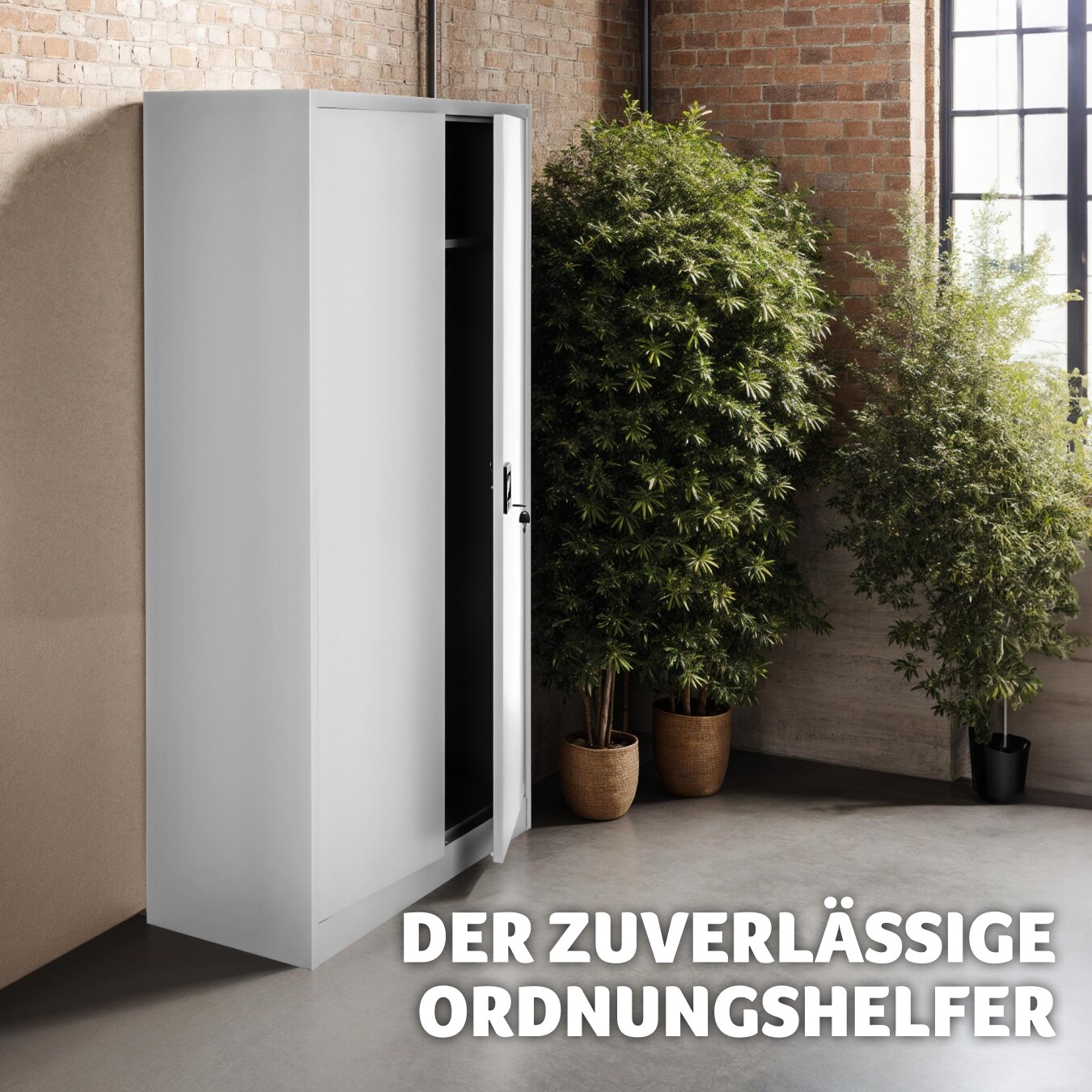 tectake® Spind, aus pulverbeschichtetem Stahl, mit 6 Fächern, 180 x 80 x 40 cm