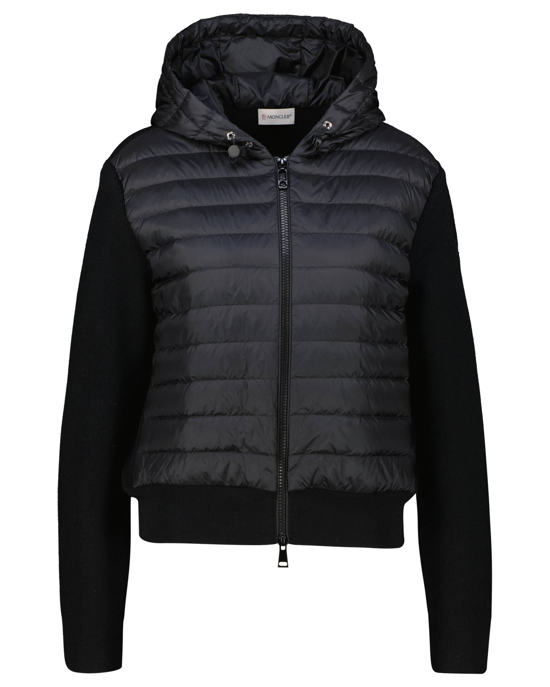 Moncler| Damen Strickjacke mit Daunenwattierung und Kapuze