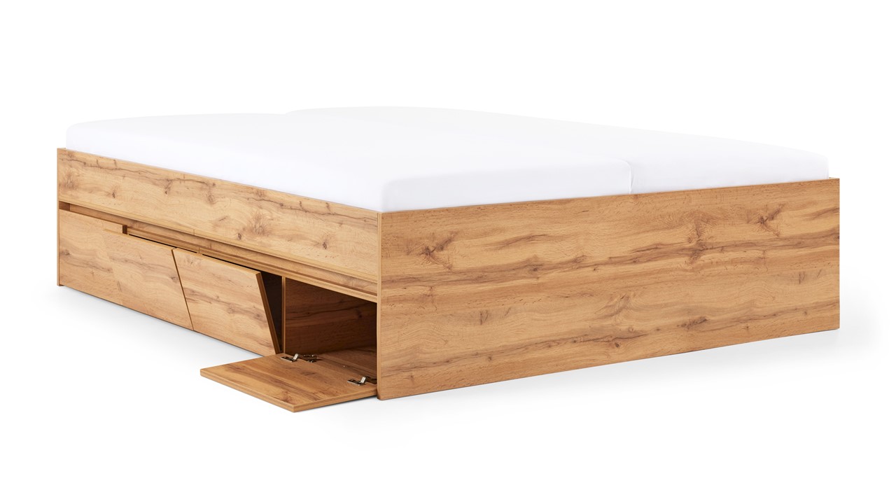 Opbergbed Barn met kleppen oak wotan