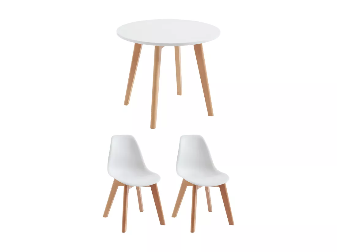 Ensemble table enfant LOULOUNE + 2 chaises LILINOU - Blanc