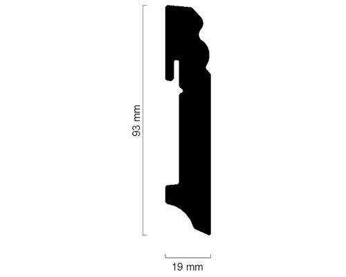Plint FU094L MDF wit gelakt 19 x 93 x 2400 mm