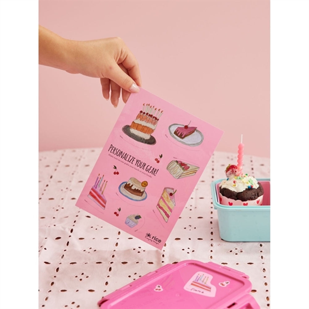 Cake Theme Klistermærker til Madkasse