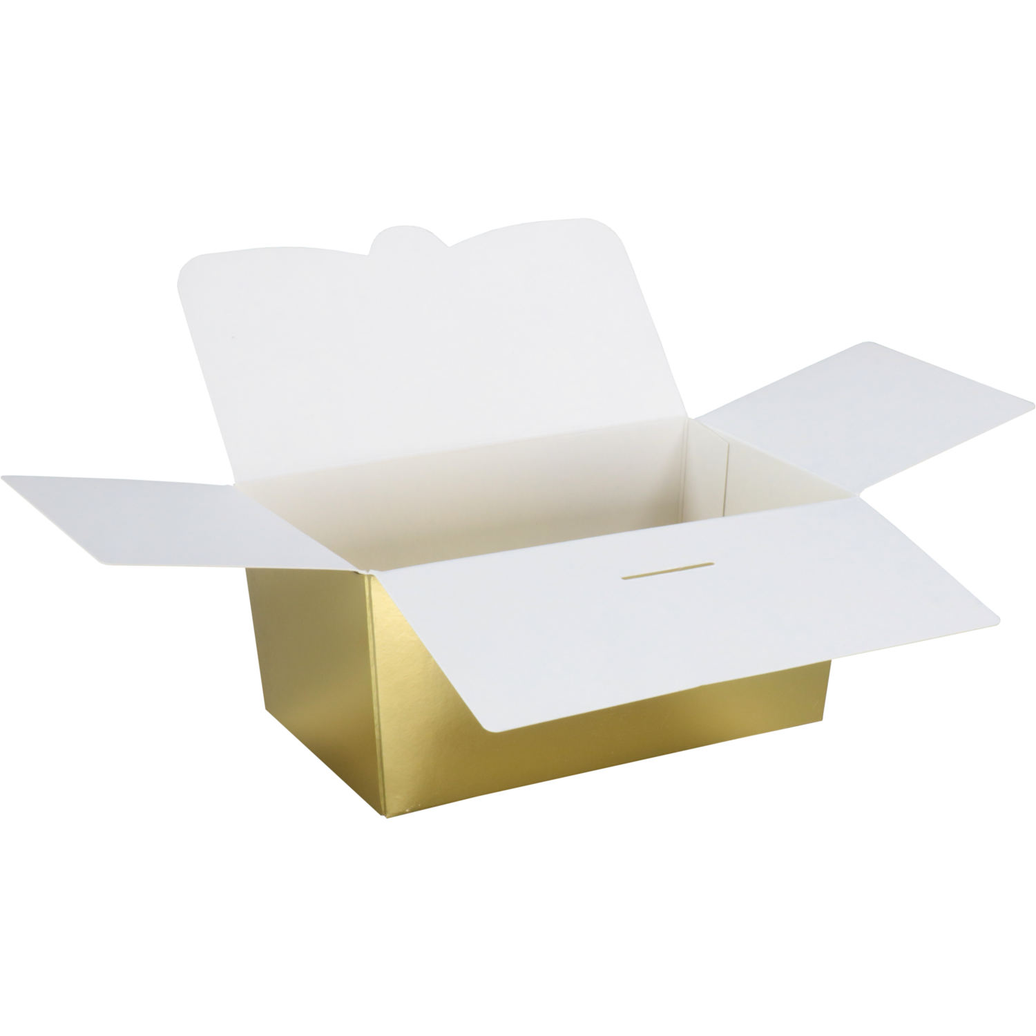 Ballotin, karton + PP, 375gr, 125x73x62mm, goud/wit