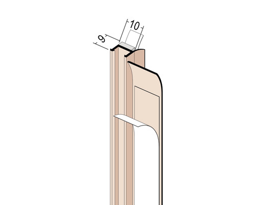 PROTEKTOR pleisterprofiel van hard PVC inclusief beschermlip voor pleisterdikte 10 mm, 2600 x 26 x 9 mm