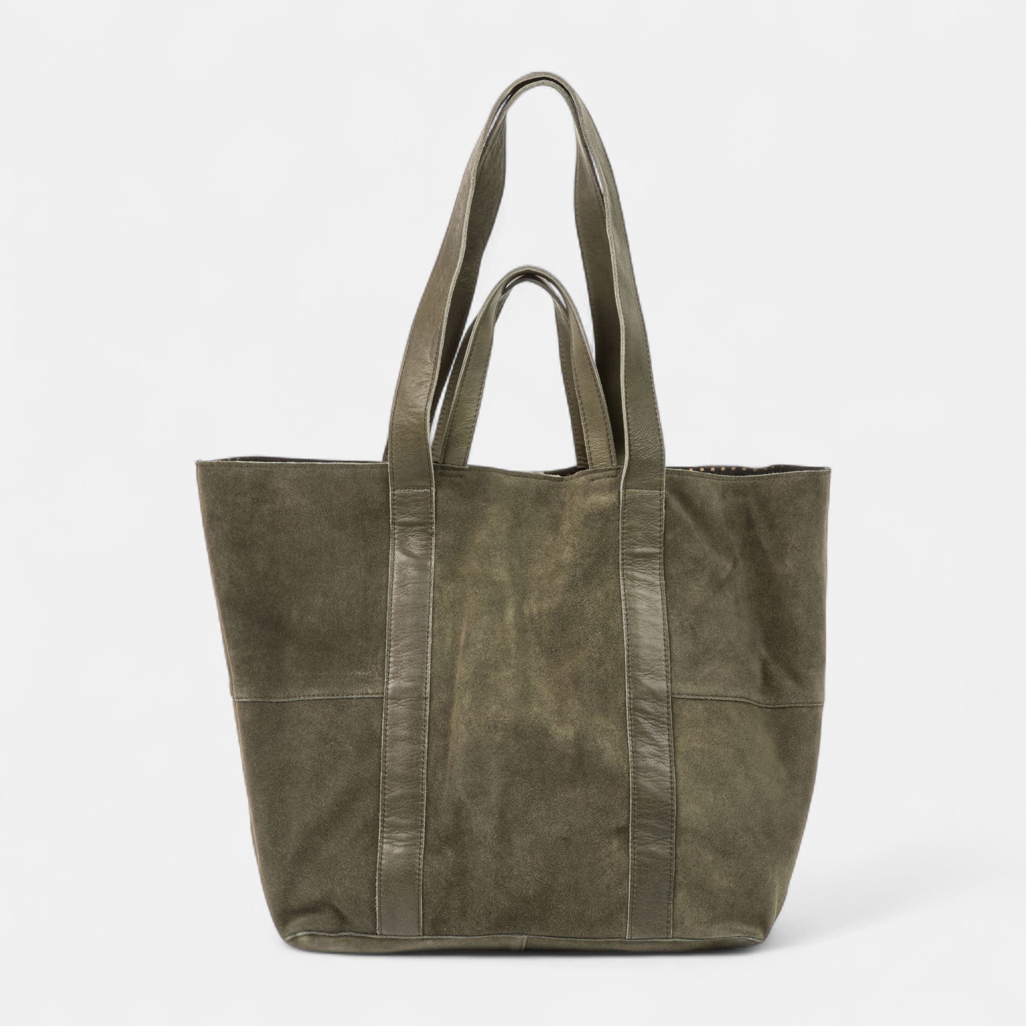 Sac de shopping en cuir kaki