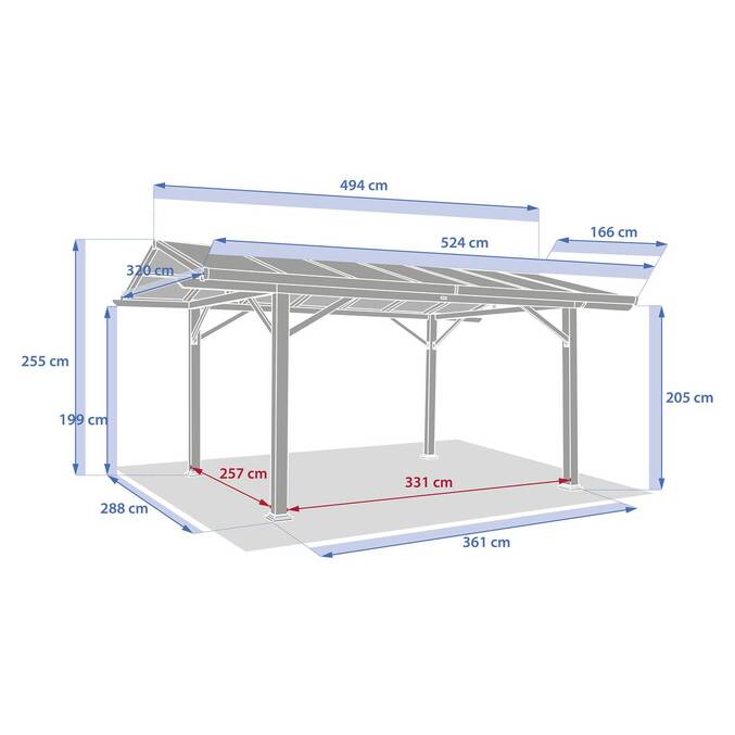 Carport BELIZE Miel