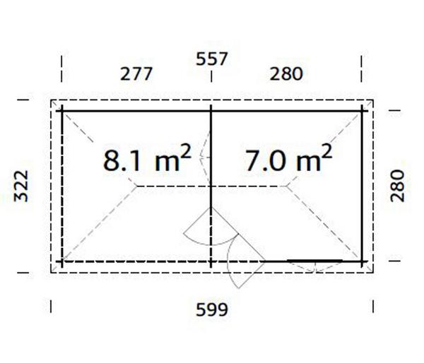 Palmako Pavillon Melanie, ca. B599/H307/T322