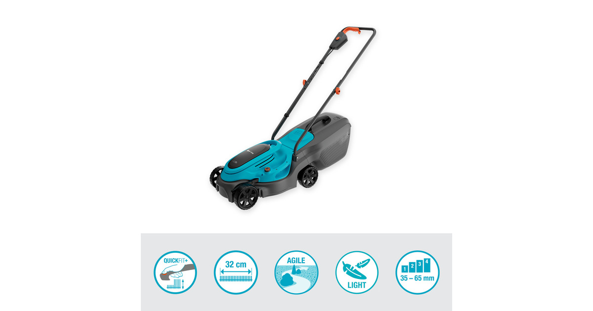 GARDENAGrasmaaier EasyMax 32/18V  (Turquoise/grijs, Accu en lader niet inbegrepen)