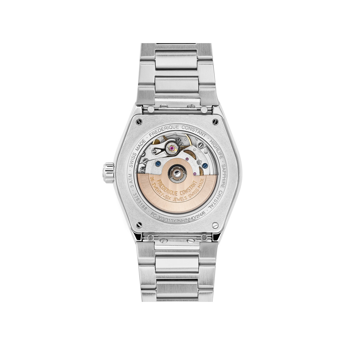 Montre Frédérique Constant femme automatique acier et caoutchouc