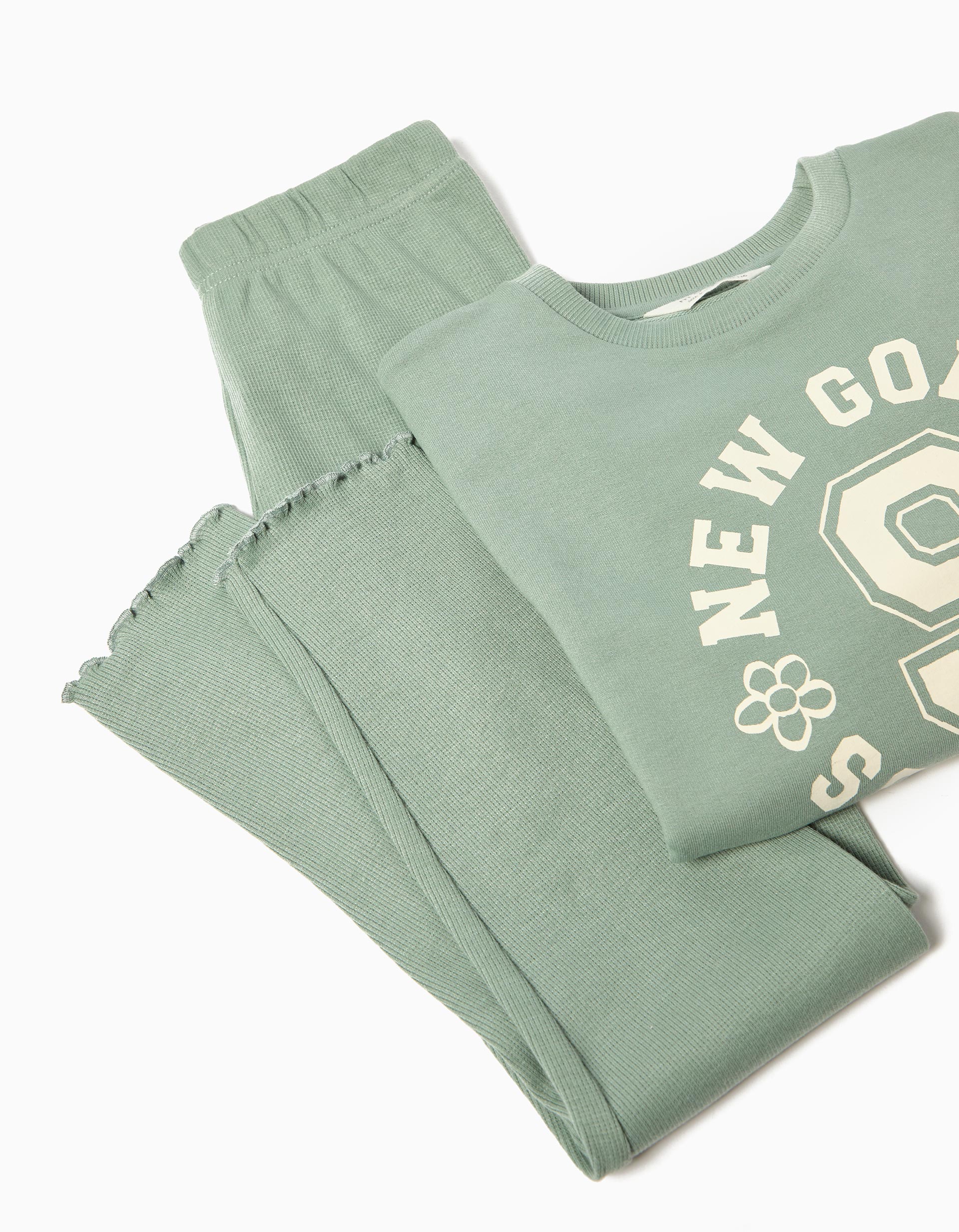 Conjunto Sweatshirt e Leggings, Menina, Verde
