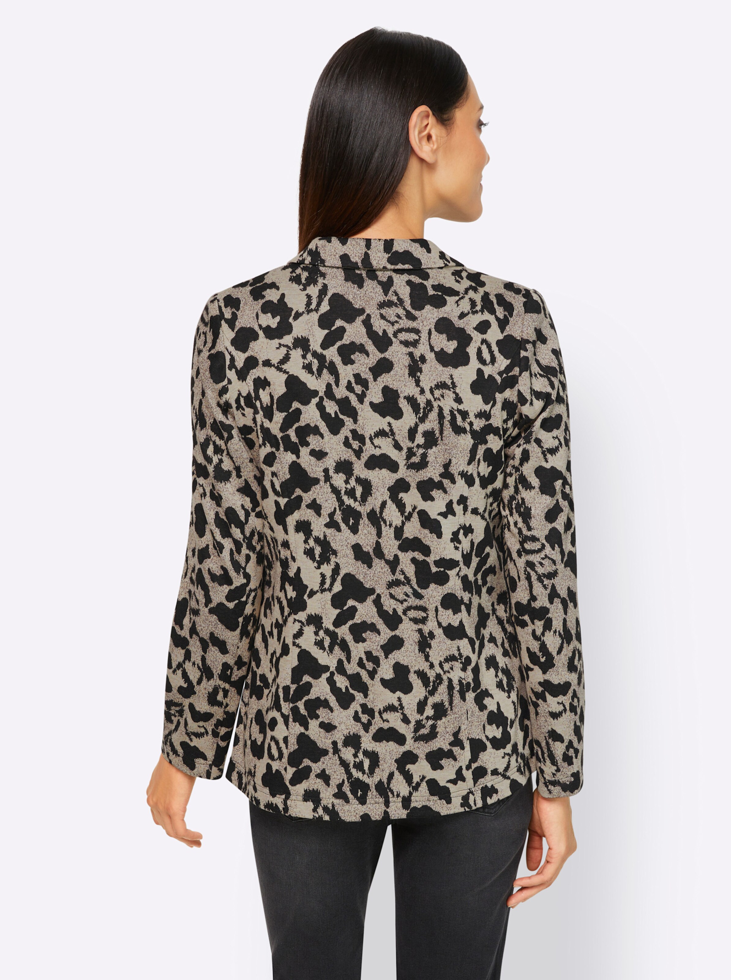 heine Jersey-Blazer in sand-schwarz-bedruckt
