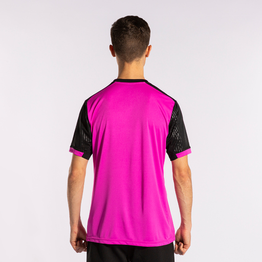 Camiseta Manga Corta Joma Montreal Rosa Flúor Negro