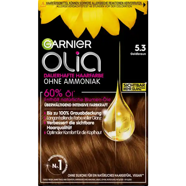 Dauerhafte Haarfarbe Coloration 5.3 Goldbraun