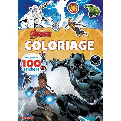 Marvel Avengers - Coloriage avec plus de 100 Stickers : Black Panther