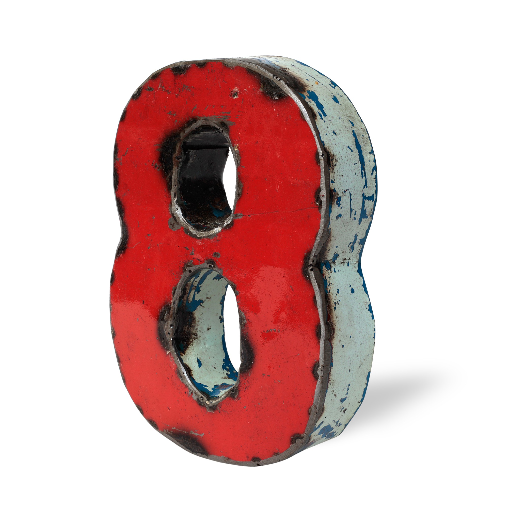 Metallziffer '8', multicolor, T 14 cm, B 19 cm, H 4 cm von fischer's lagerhaus