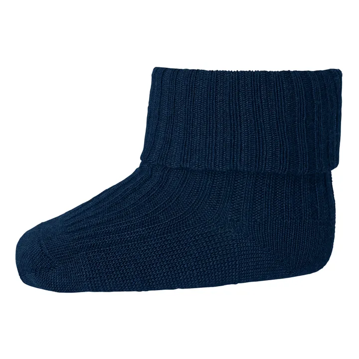 Mp Denmark Chaussettes Rib en laine | Bleu marine