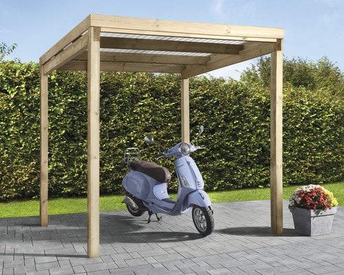 Universele overkapping type 1 bikeport 204 x 202 x 231 cm drukbehandeld