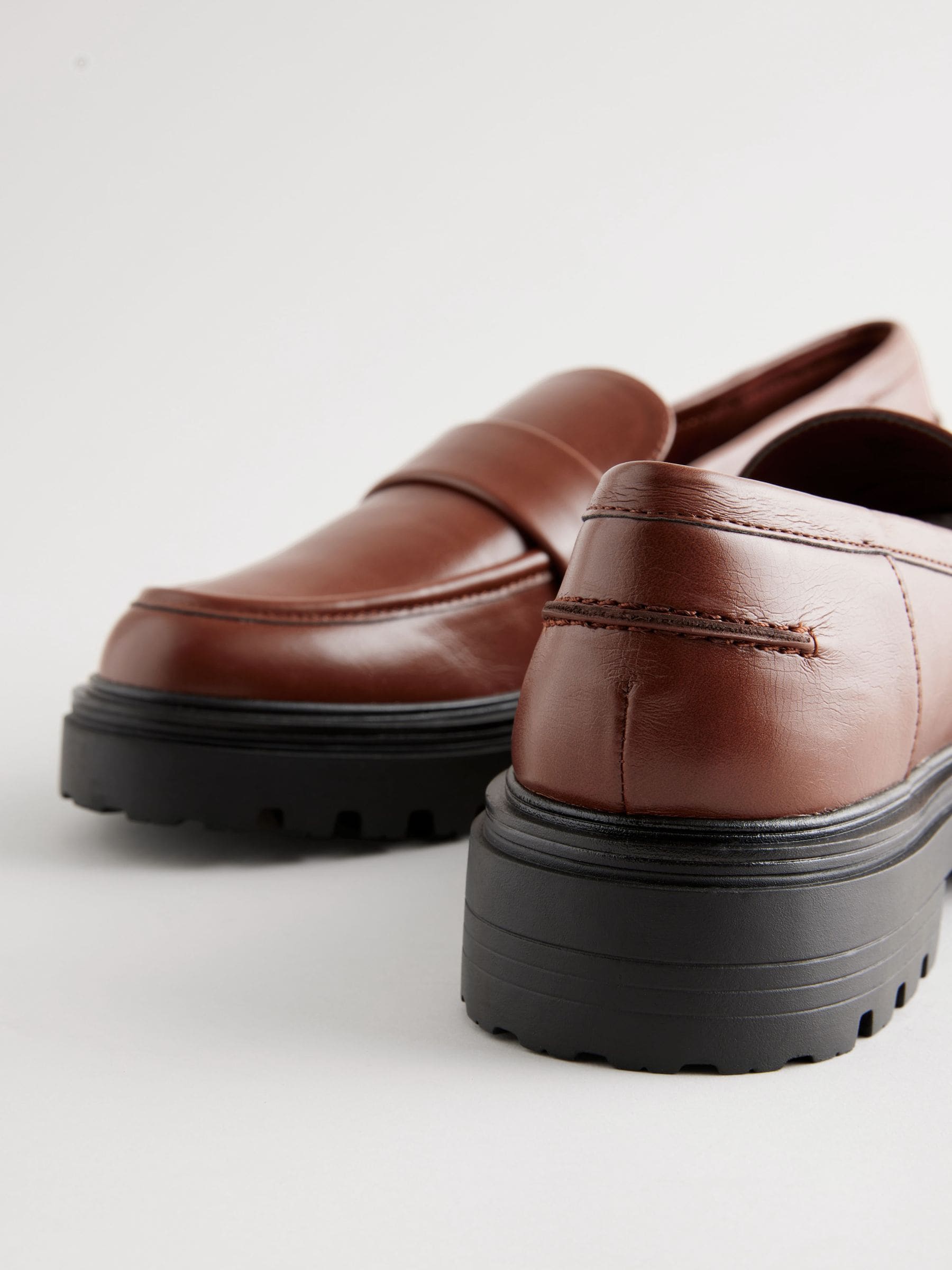 Lichtbruin - Loafers met dikke zool