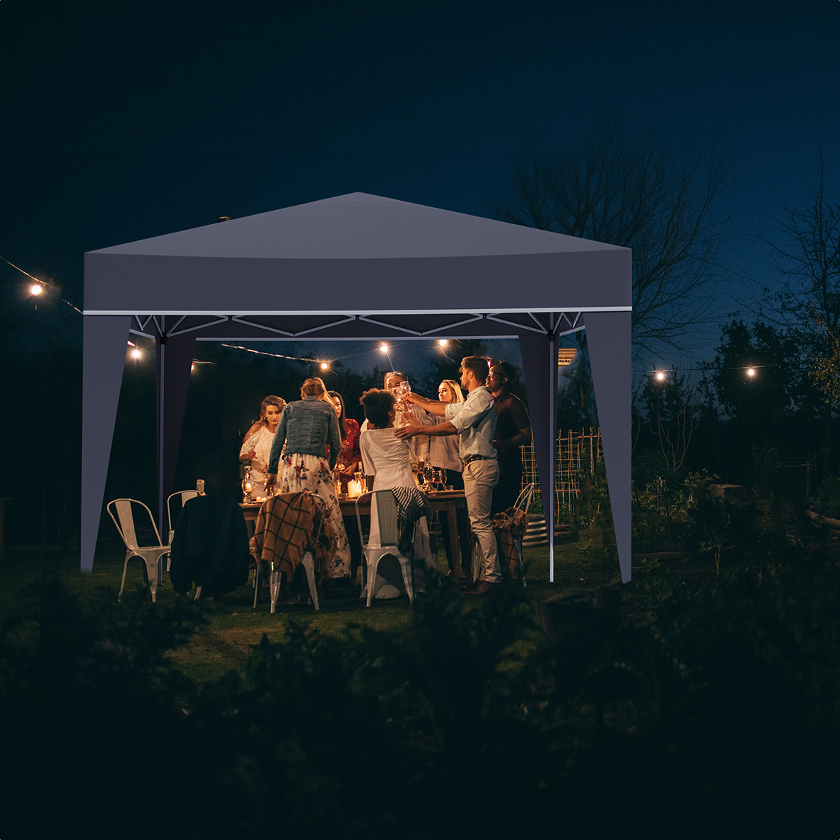 LifeGoods 3x3 m partytent - Grey
