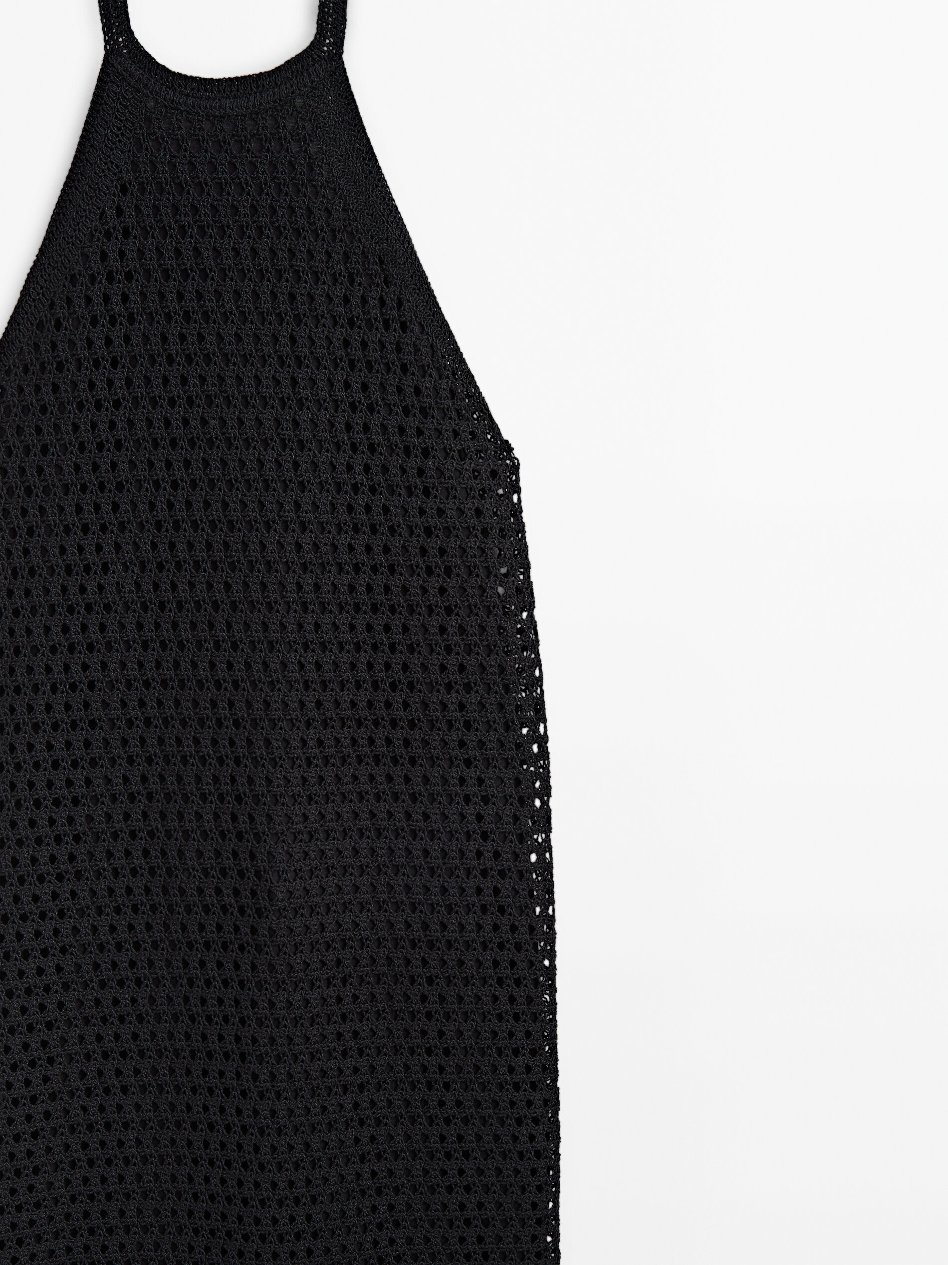 Vestido frente única em crochê - NEGRO