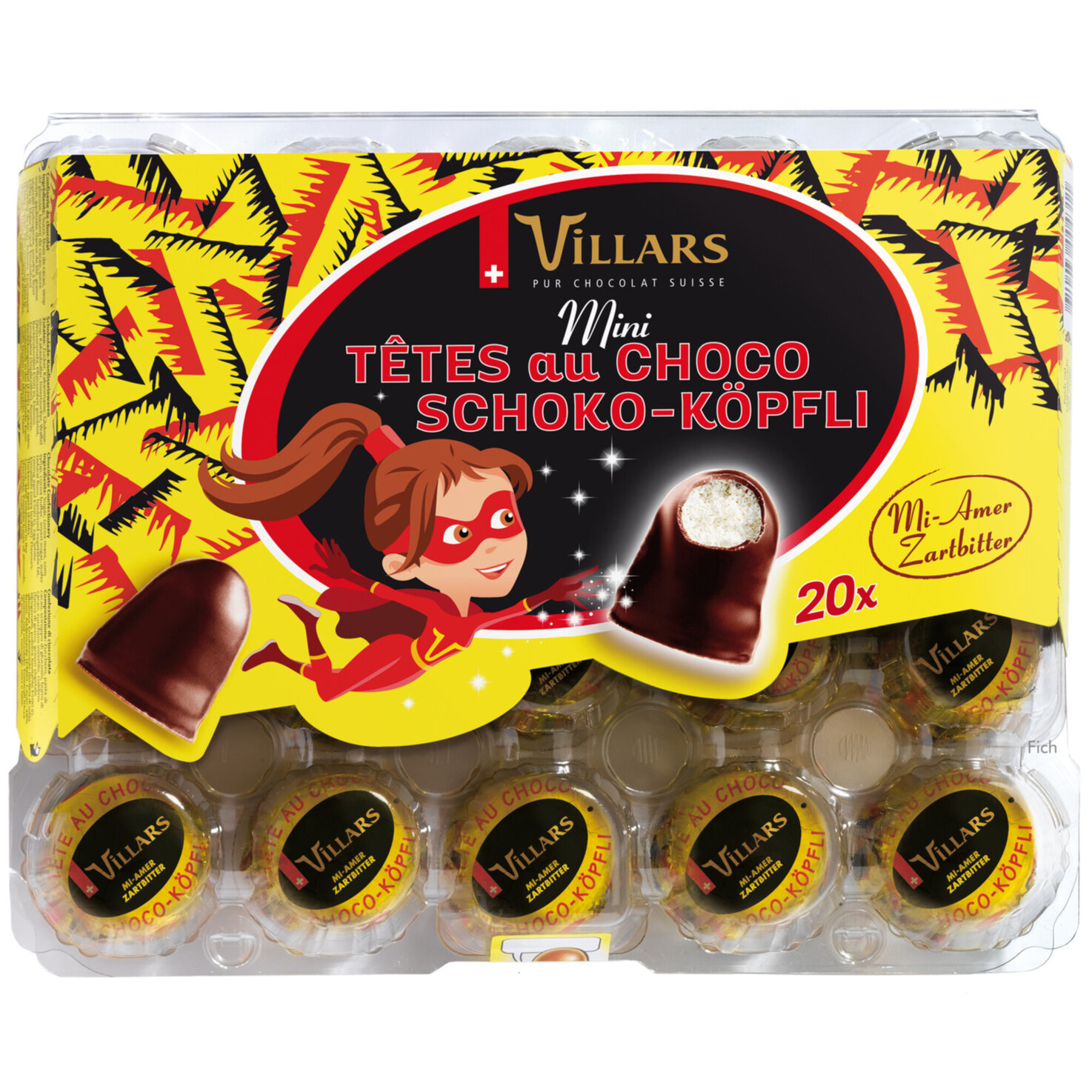 Villars Choco-Köpfli dunkel Mini 20 Stück