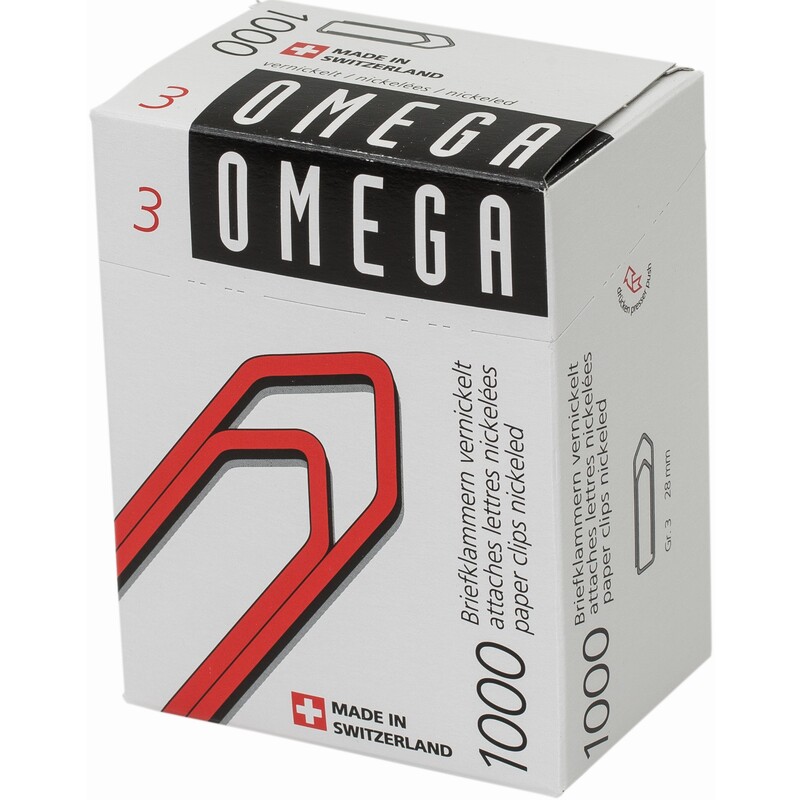Omega Büroklammern Nr. 3, 1000 Stück
