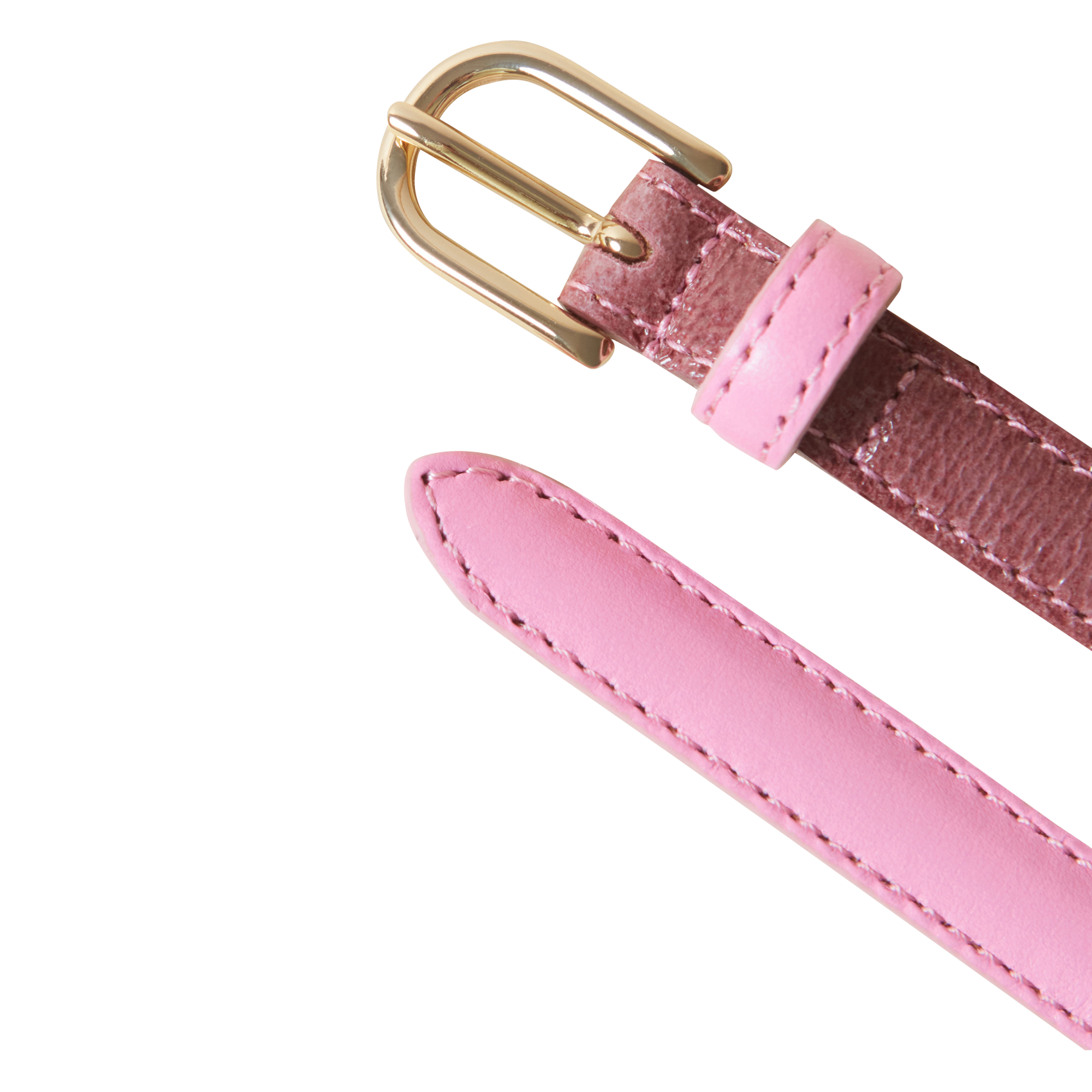 Ceinture fine en cuir | Rose