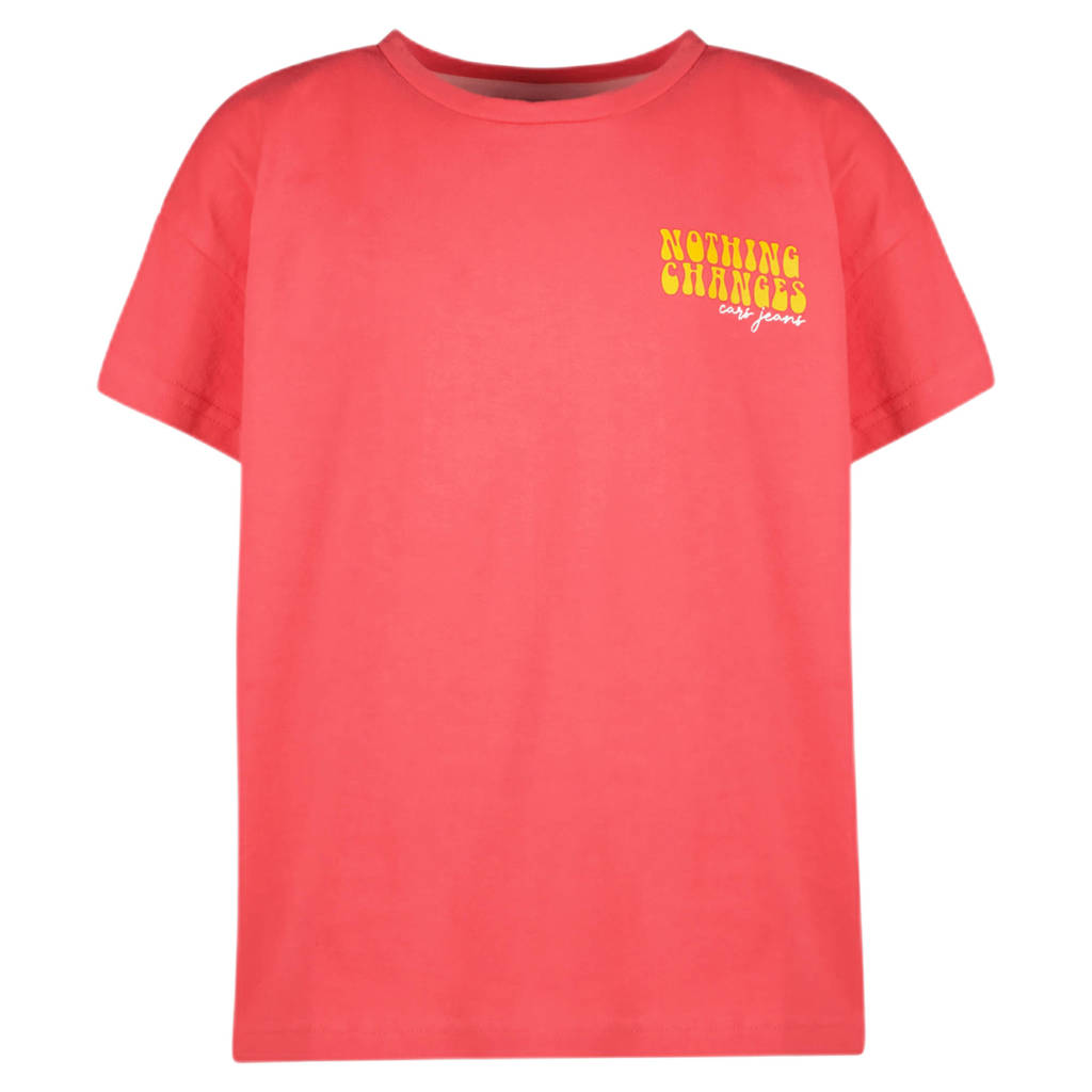 Cars T-shirt FAJAH met backprint fuchsiaroze