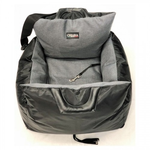 Cama e bolsa de viagem para cães, pretas