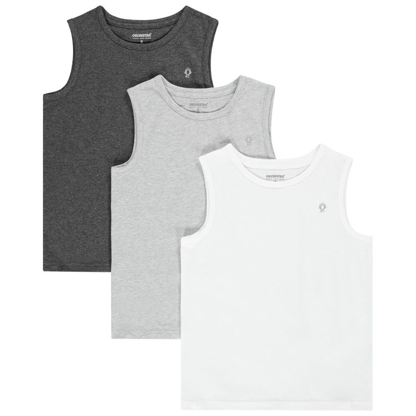 Lot de 3 maillots de corps sans manches pour garçon - Blanc