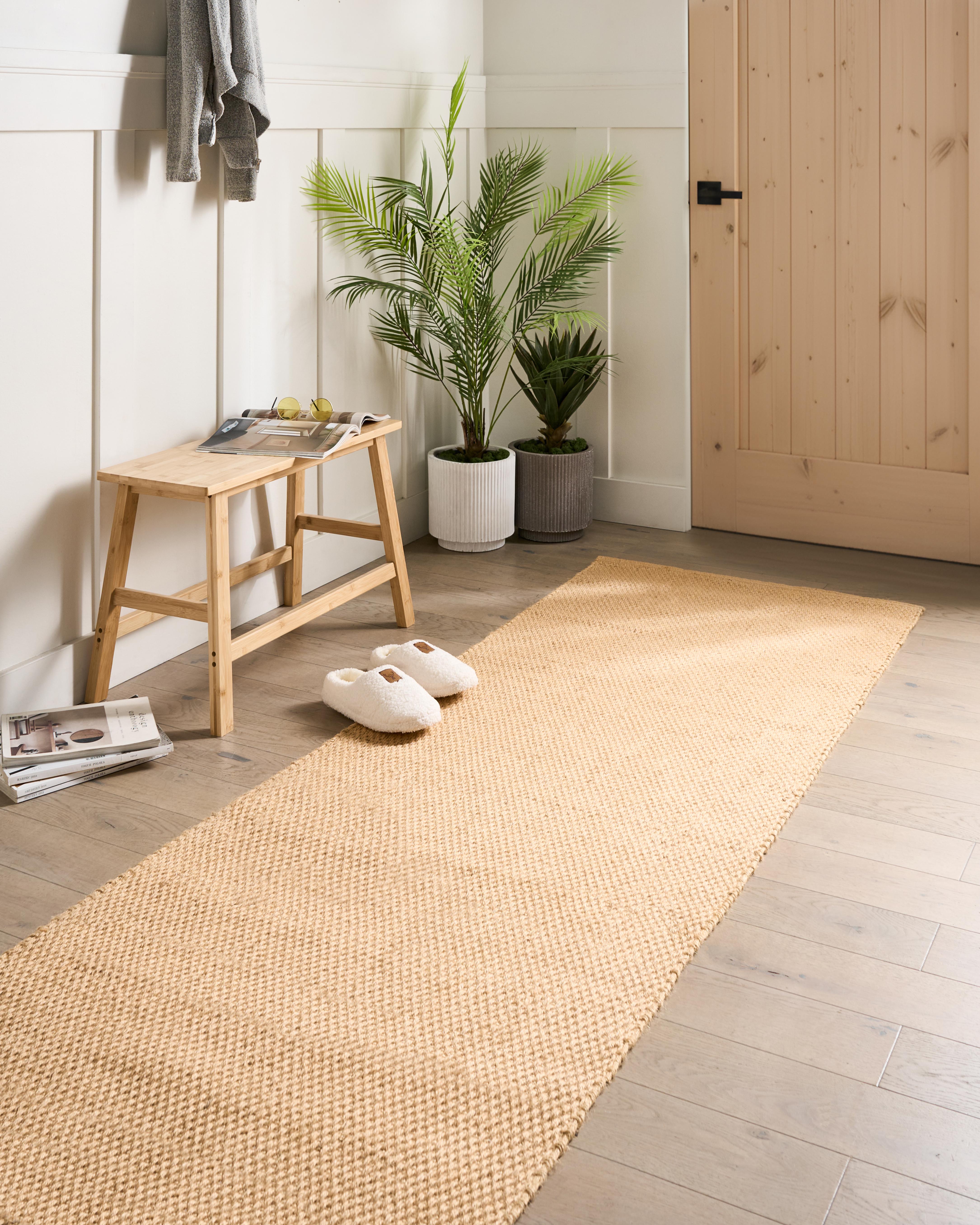 Vloerkleed NANDED Beige 80 x 300 cm Jute