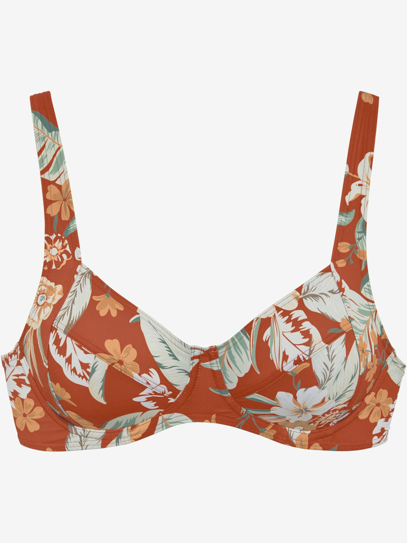Haut de maillot de bain à armatures imprimé tropical tendance