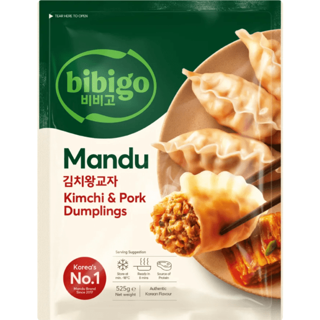 CJ Bibigo Original Dumplings Kimchi & Varkensvlees Smaak 525g
