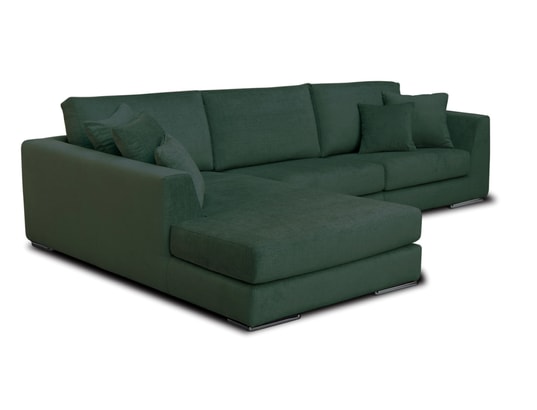 CITY - Canapé tissu Monaco méridienne gauche tissu vert