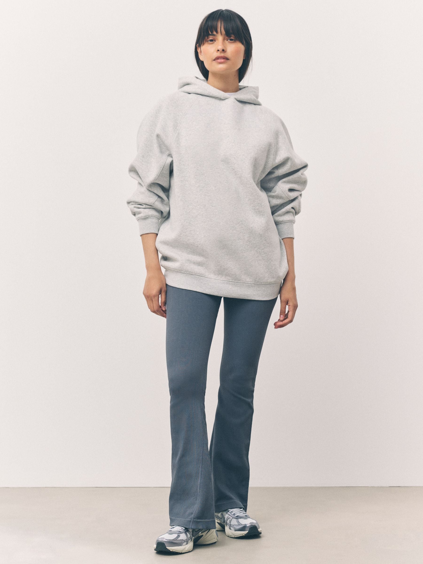 Grijs - Relaxed Fit Heavyweight Longline Hoodie