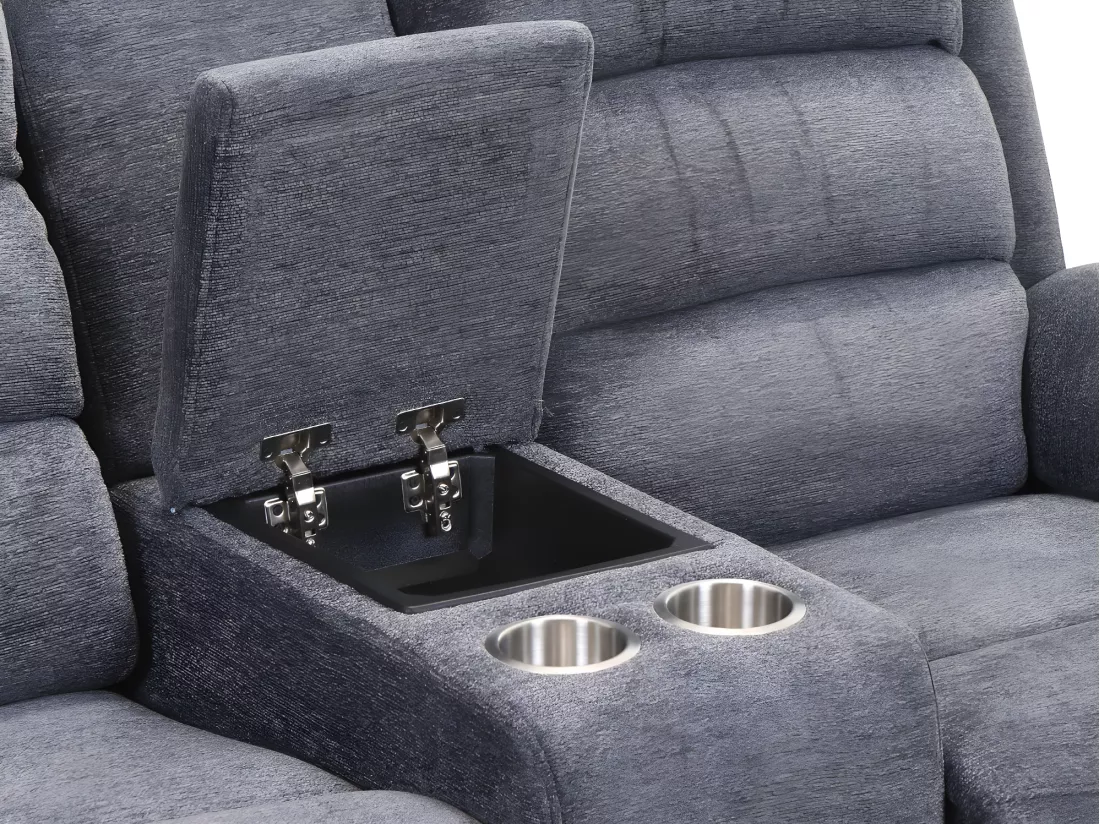 Canapés 3 places et 2 places relax électrique en tissu anthracite NEVERS