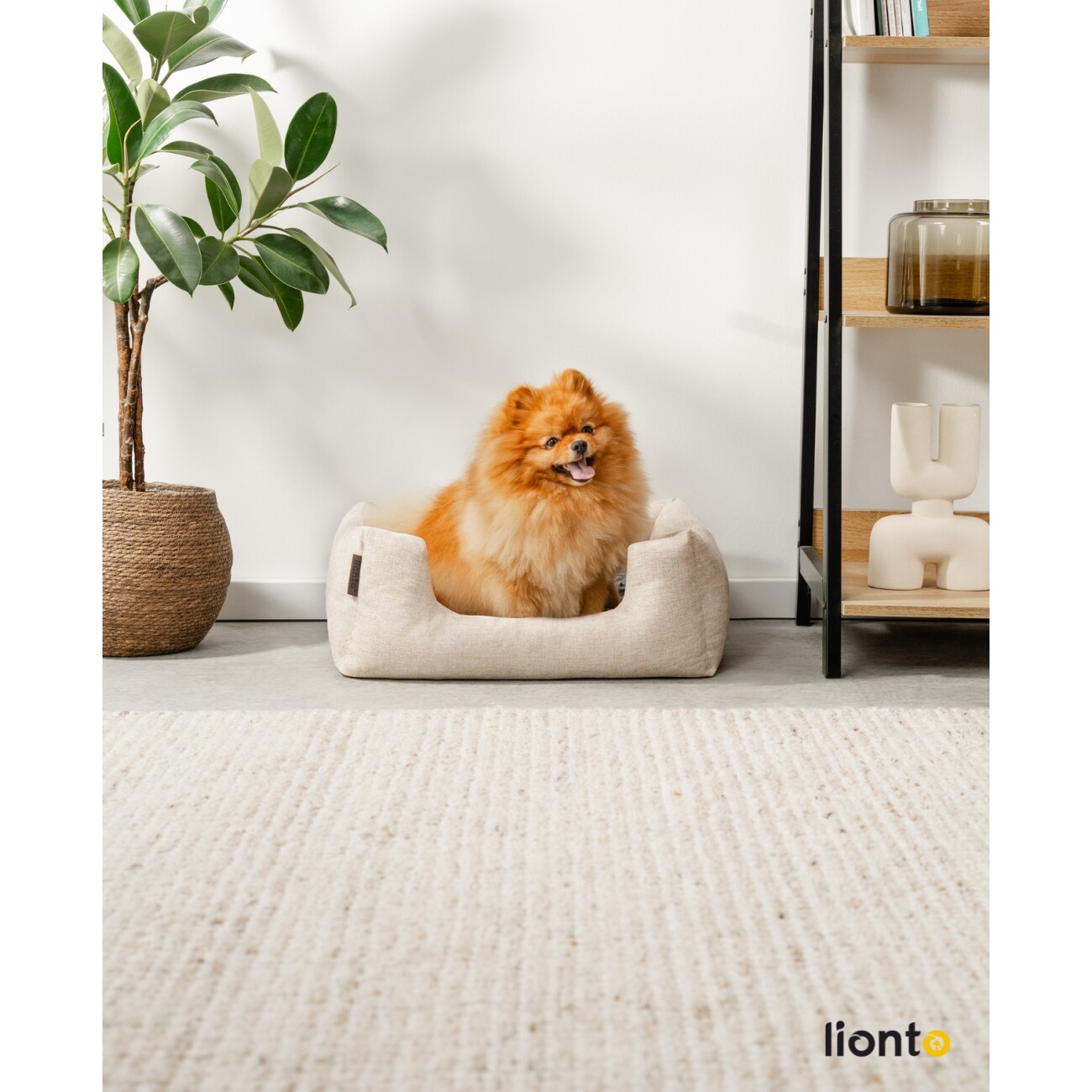 Lionto Hundebett mit Wendekissen meliert S