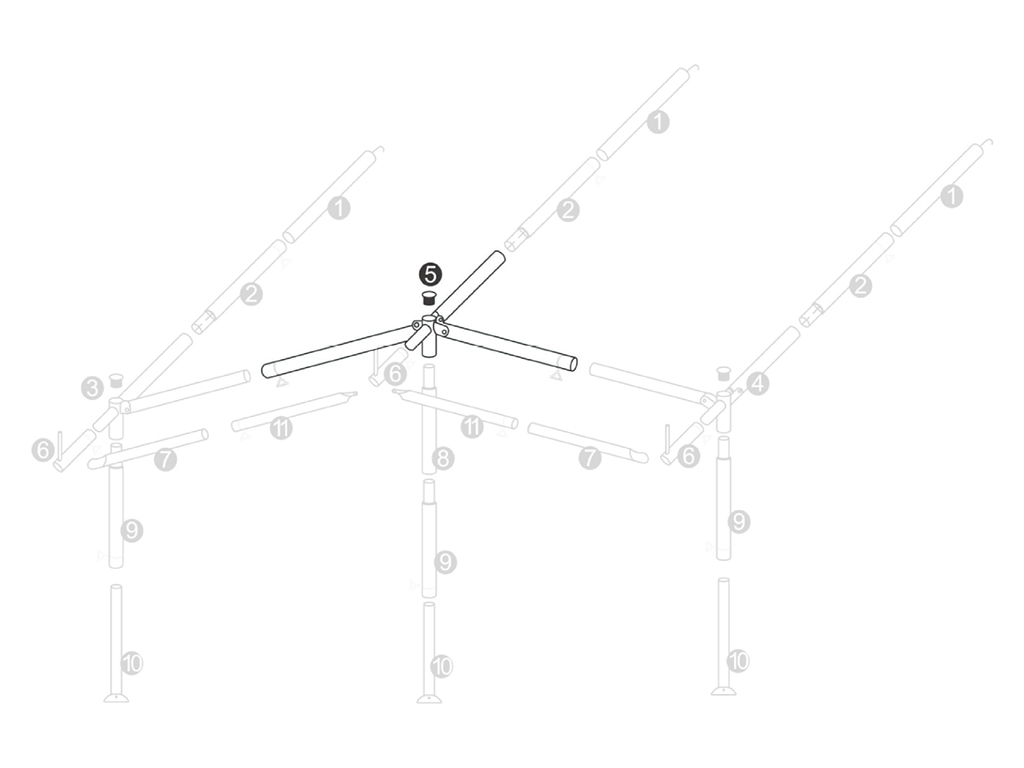 Voortentframe 25mm middenkruis