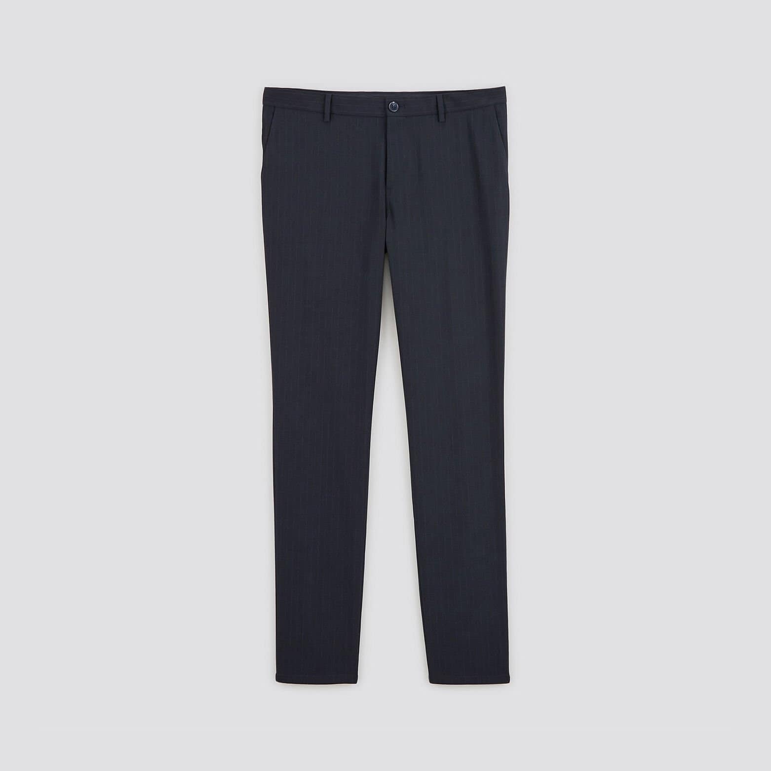 Pantalon chino slim à rayures Bleu foncé