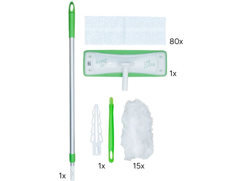 CreaClean Wischmopp Boden-Starterkit XL Bodenwischer & Staubwischer Starterkit Dry